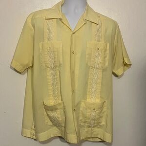 Guayabera by Haband of Paterson yellow mens shirt L